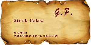 Girst Petra névjegykártya